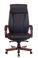 Кресло кожаное T-9924WALNUT черный кожа